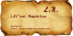 Lévai Magdolna névjegykártya